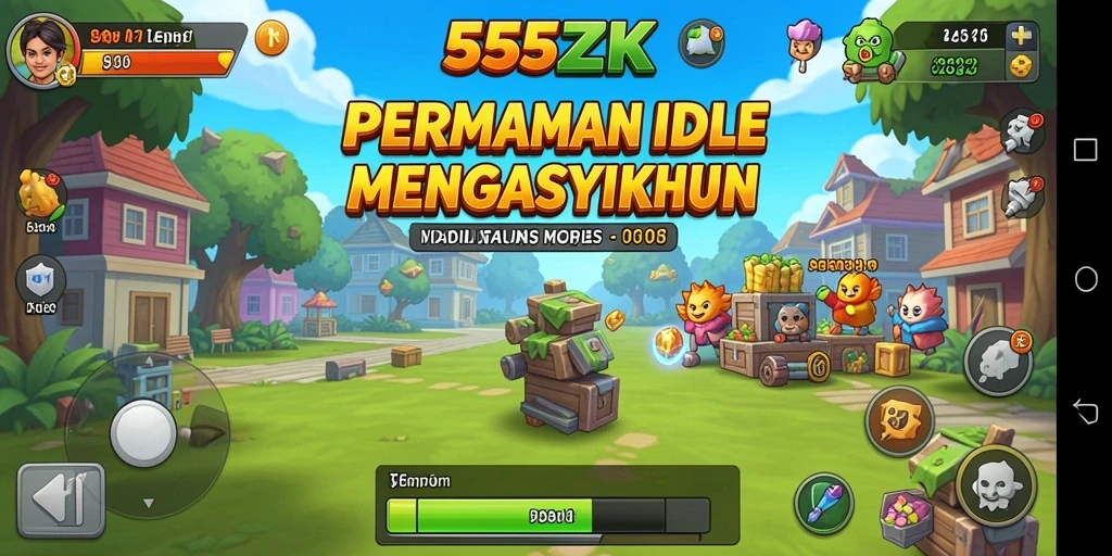 Tangkapan layar utama 555ZK menampilkan gameplay Idle yang menarik.