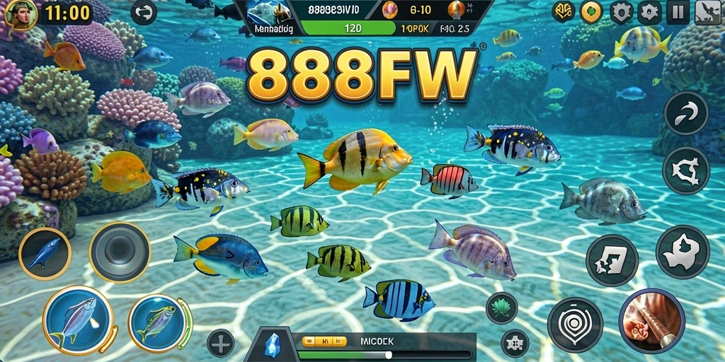Gameplay seru dan menarik dari 888FW dengan berbagai jenis ikan.