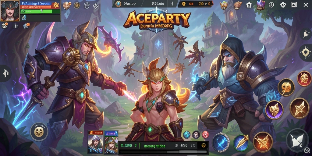 Screenshot permainan ACEPARTY yang menampilkan aksi seru dalam dunia MMORPG.