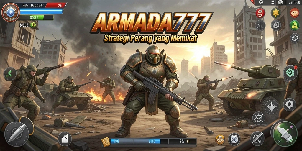 Tampilan menarik dari pertempuran strategi di ARMADA777.