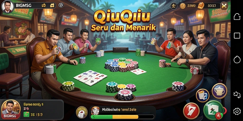Tampilan gameplay QiuQiu yang menarik dan interaktif.