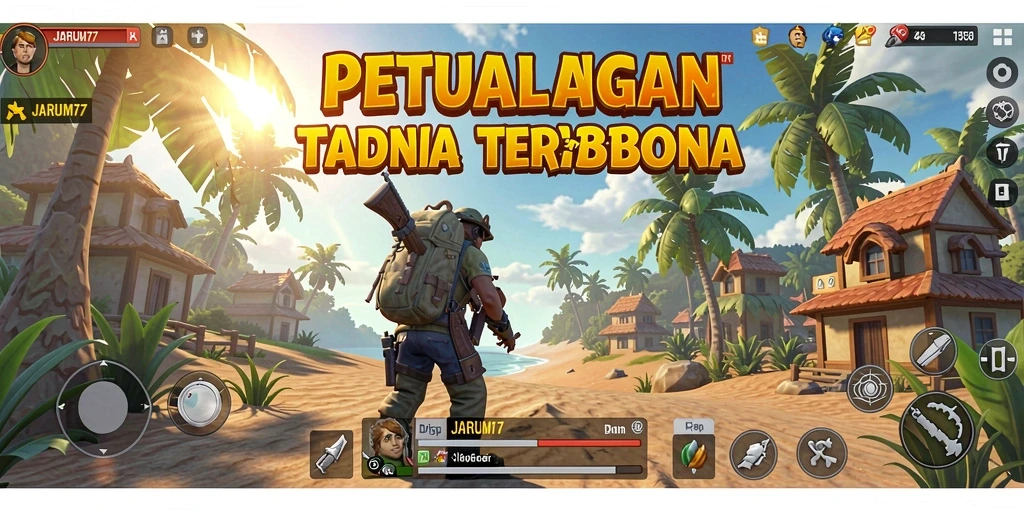 Tampilan menakjubkan dunia terbuka JARUM77 saat gameplay.