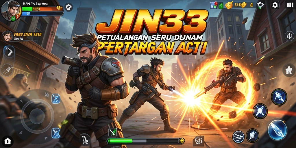 Screenshot menampilkan pertarungan seru dalam game aksi JIN33.