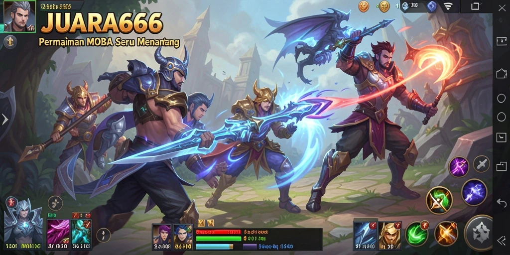 Tampilan gameplay seru JUARA666 dengan efek visual menawan.