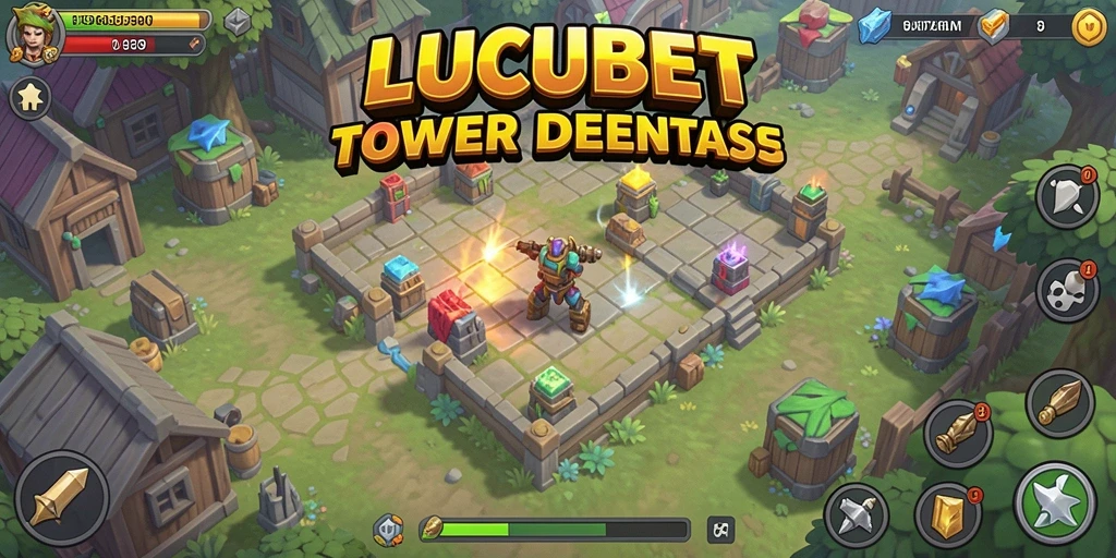 Gameplay LUCUBET menampilkan aksi pertahanan menara yang menegangkan.