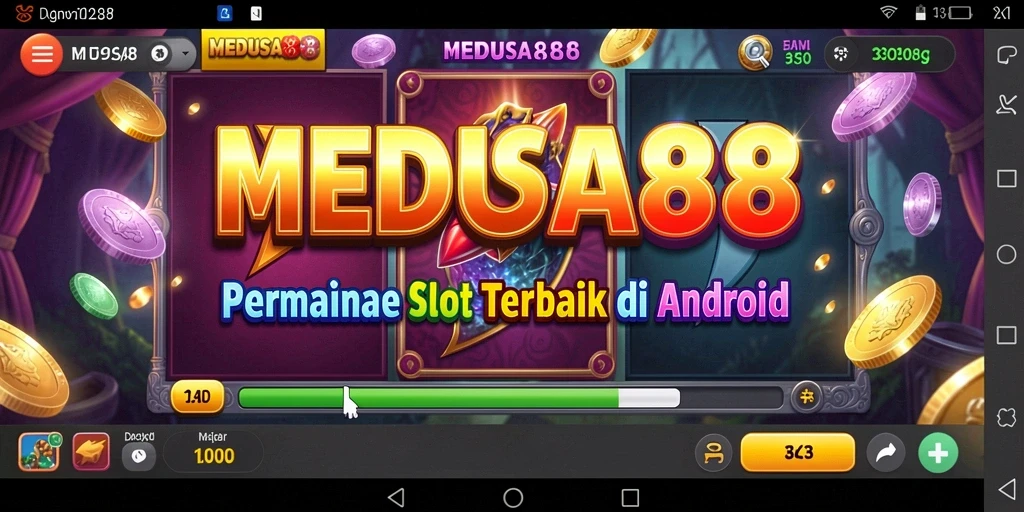 Tampilan gameplay menarik dari MEDUSA88 dengan simbol mitologi.
