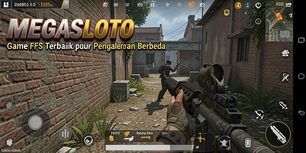 Tampilan gameplay seru dalam MEGASLOTO dengan pertempuran FPS intens.
