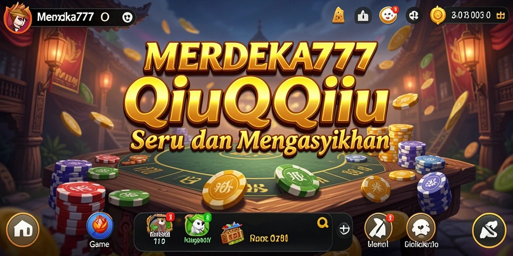 Tampilan gameplay seru dalam MERDEKA777 dengan kartu QiuQiu.