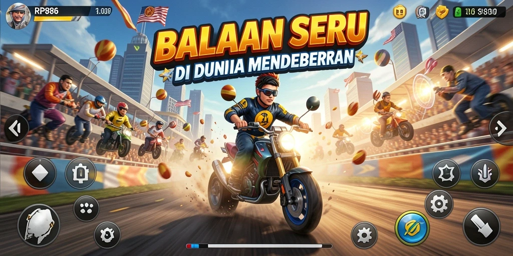 Gameplay balapan seru dengan grafis menakjubkan di RP886.
