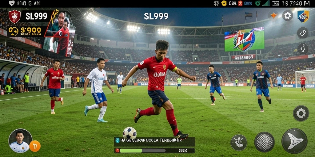 Tampilan gameplay SL999 yang mendebarkan dalam aksi sepak bola.
