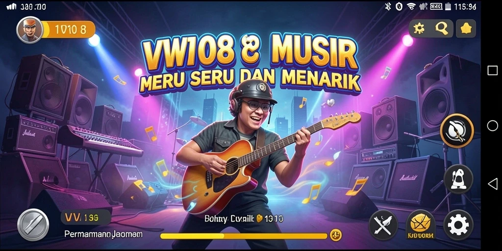 Tampilan gameplay VW108 yang penuh warna dan interaktif.