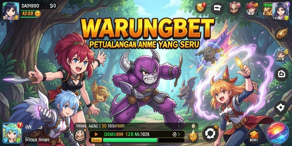 Tampilan gameplay menarik dari WARUNGBET dengan karakter Anime.